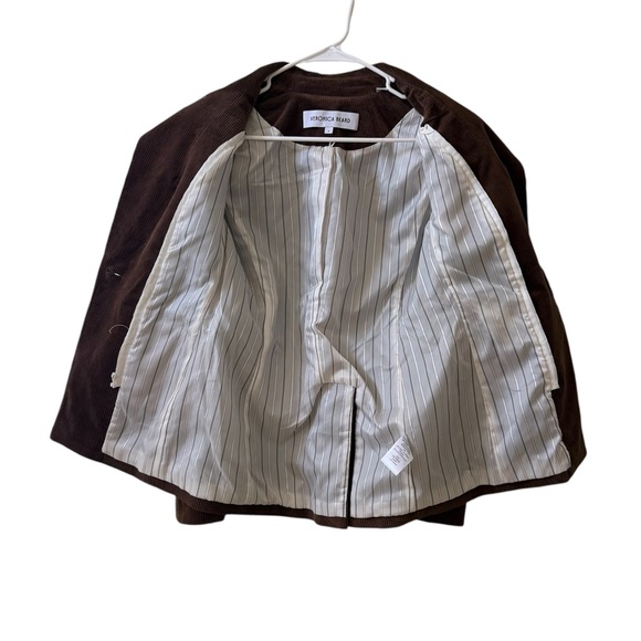 VERONICA BEARD Reagan Corduroy Dickey Jacket Dark Cocoa Brown Sz 0 - Picture 6 of 10